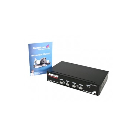 StarTech.com 4 Port Professional VGA USB KVM Switch with Hub - 1U Rack-mountable KVM Switch (SV431USB) - KVM switch - 4 x KVM port(s) - 1 local user - desktop - for P / N: SV431RACK, SVUSB2N1_10, SVUSB2N1_15, SVUSB2N1_6 - 0