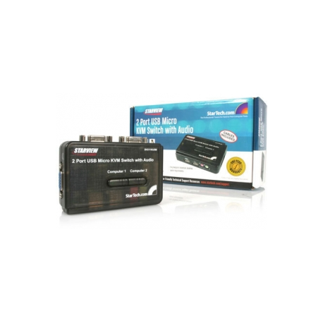StarTech.com 2 Port USB VGA KVM Switch - Single VGA - Hot-key & Audio Support - 2048x1536 @60Hz KVM Switch - KVM Video Switch (SV211KUSB) - KVM / audio switch - 2 x KVM / audio - 1 local user - desktop - 6