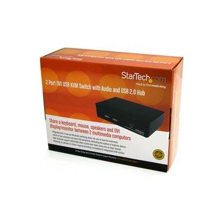 StarTech.com 2 Port DVI USB KVM Switch with Audio and USB 2.0 Hub (SV231DVIUA) - KVM / audio / USB switch - 2 x KVM / audio / USB - 1 local user - desktop - for P / N: IM12D1500P, SVA12M2NEUA, SVA12M5NA, USBDVI4N1A10, USBDVI4N1A6 - 7