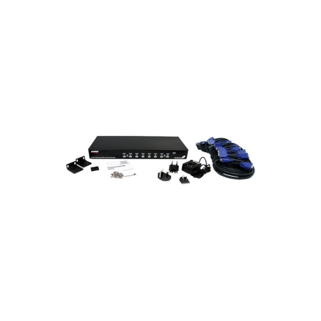 StarTech.com 8 Port 1U Rackmount USB KVM Switch Kit with OSD and Cables - Rack mount KVM - VGA KVM Switch - 8 Port KVM Switch (SV831DUSBUK) - KVM switch - 8 x KVM port(s) - 1 local user - rack-mountable - for P / N: RK3236BKF, RK4236BKB, RK4242BK24, RK4242BK30, RKCONS1701, RKCONS17HD, RKQMCAB12V2 - 0