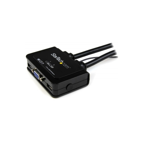 StarTech.com 2 Port USB VGA Cable KVM Switch - USB Powered with Remote Switch - KVM with VGA - Dual Port VGA KVM Switch (SV211USB) - KVM switch - 2 x KVM port(s) - 1 local user - desktop - 2