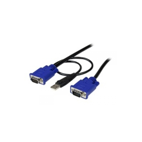 StarTech.com 15 ft 2-in-1 Ultra Thin USB KVM Cable - Video  /  USB cable - USB, HD-15 (VGA) (M) to HD-15 (VGA) (M) - 4.57 m - black - for P / N: CAB831HDU, RACKCONS1908, SV1631DUSBUK, SV565DUTPU, SV565UTPUL, SV831DUSBUK - 0