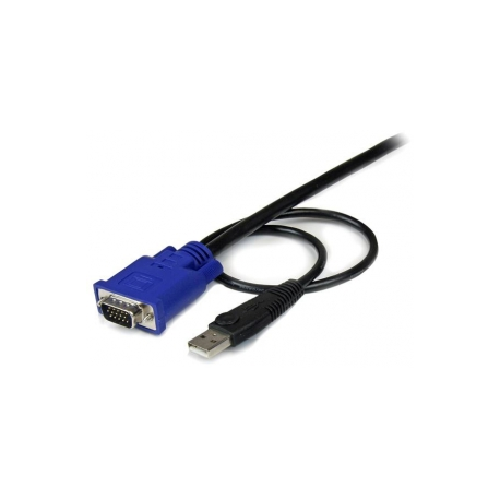 StarTech.com 15 ft 2-in-1 Ultra Thin USB KVM Cable - Video  /  USB cable - USB, HD-15 (VGA) (M) to HD-15 (VGA) (M) - 4.57 m - black - for P / N: CAB831HDU, RACKCONS1908, SV1631DUSBUK, SV565DUTPU, SV565UTPUL, SV831DUSBUK - 1