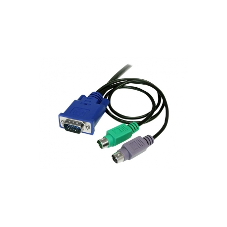 StarTech.com 3-in-1 Ultra Thin PS / 2 KVM Cable - Keyboard  /  video  /  mouse (KVM) cable - PS / 2, HD-15 (VGA) (M) to HD-15 (VGA) (M) - 6 ft - SVECON6 - Keyboard  /  video  /  mouse (KVM) cable - PS / 2, HD-15 (VGA) (M) to HD-15 (VGA) (M) - 1.8 m - molded - for P / N: CABCONS1716I, RACKCONS1908, RACKCONS1916, SV1631DUSBGB, SV831DUSBA, SV831DUSBGB - 0