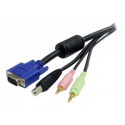 StarTech.com 10 ft 4-in-1 USB VGA KVM Cable with Audio and Microphone - VGA KVM Cable - USB KVM Cable - KVM Switch Cable (USBVGA4N1A10) - Keyboard / mouse / video / audio cable - USB, HD-15 (VGA), stereo mini jack (M) to HD-15 (VGA), stereo mini jack, USB Type B (M) - 3 m - for P / N: SV231DDUSB, SV231DVGAU2A, SV431DDUSB