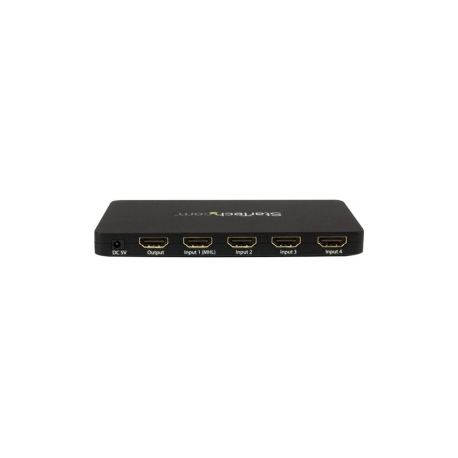 StarTech.com 4 Port HDMI Switch - 4K 30Hz - Aluminum Housing and MHL Support - 4x1 HDMI Switcher Box - 4K HDMI Selector Switch with Remote (VS421HD4K) - Video / audio switch - 4 x HDMI - desktop - AC 100 / 230 V - for P / N: SVA5M3NEUA - 4
