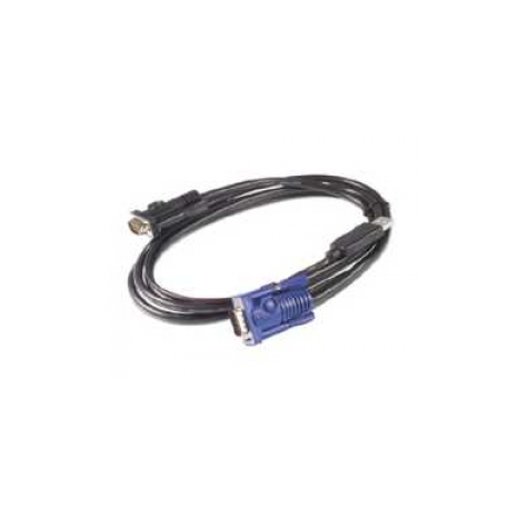 APC - Keyboard  /  video  /  mouse (KVM) cable - USB, HD-15 (VGA) to HD-15 (VGA) - 1.83 m - for P / N: AP5201, AP5202, AP5808, AP5816, KVM1116R - 0