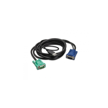 APC - Keyboard  /  video  /  mouse (KVM) cable - USB, HD-15 (VGA) (M) to HD-15 (VGA) (M) - 3.66 m - black - for P / N: AP5201, AP5202, AP5808, AP5816, KVM1116R - 0