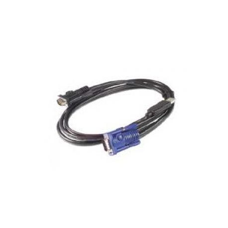 APC - Keyboard  /  video  /  mouse (KVM) cable - USB, HD-15 (VGA) to HD-15 (VGA) - 3.66 m - for P / N: AP5201, AP5202, AP5808, AP5816, KVM1116R - 0