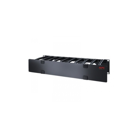 APC Horizontal Cable Manager Single-Sided with Cover - Rack cable management panel with cover - black - 2U - for P / N: SMTL1000RMI2UC, SMX1000C, SMX1500RM2UC, SMX1500RM2UCNC, SMX750C, SMX750CNC - 0