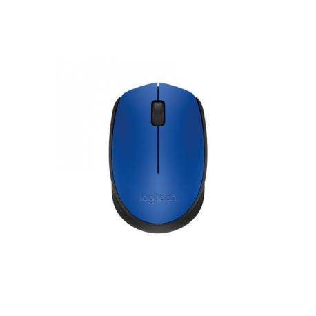 Logitech M171 - Mouse - right and left-handed - wireless - 2.4 GHz - USB wireless receiver - black, blue - 0