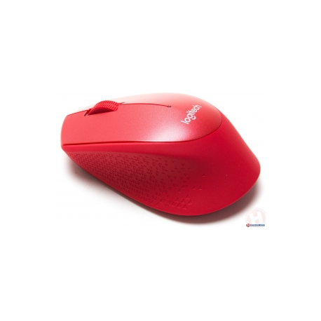 Logitech M330 SILENT PLUS - Mouse - 3 buttons - wireless - 2.4 GHz - USB wireless receiver - red - 5