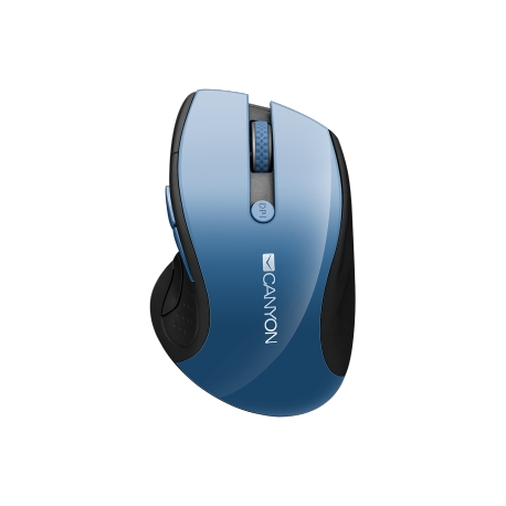 Canyon CNS-CMSW01BL - Mouse - right-handed - blue Led - 6 buttons - wireless - 2.4 GHz - USB wireless receiver - blue - retail - 0