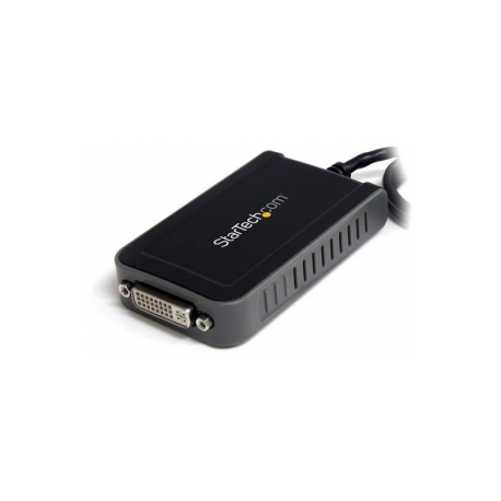 StarTech.com USB to DVI Adapter - 1920x1200 - External Video & Graphics Card - Dual Monitor Display Adapter - Supports Windows (USB2DVIE3) - External video adapter - 32 MB SDRAM - USB 2.0 - DVI - black - for P / N: DVIDDMM10, DVIDDMM6, DVIDSMM10, DVIMM6, DVISPL1DD, HDDVIMM3, HDMIDVIMM10, HDMIDVIMM6 - 5