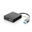Lenovo Universal USB 3.0 to VGA / HDMI Adapter - External video adapter - USB 3.0 - HDMI, VGA - for ThinkBook 14s Yoga G2 IAP; ThinkPad E14 Gen 4; L13 Yoga Gen 3; P1 Gen 5; T14s Gen 3