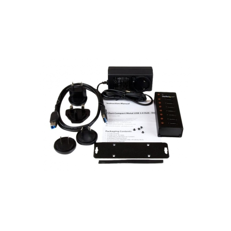 StarTech.com 7 Port USB 3.0 Hub (5 Gbps) - Metal Enclosure - Desktop or Wall Mountable - Rugged & industrial Powered USB Expander and Splitter Hub (ST7300U3M) - Hub - 7 x SuperSpeed USB 3.0 - desktop, wall-mountable - for P / N: BNDTBUSB3142, PEXUS313AC2V, PEXUSB311A1E, PEXUSB312A2, PEXUSB314A2V, PEXUSB314A2V2 - 7