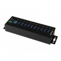 StarTech.com 10 Port Industrial USB 3.0 Hub - ESD and Surge Protection - Hub - 10 x SuperSpeed USB 3.0 - DIN rail mountable - DC power - for P / N: ITB20D3250, USB312SAT3CB, USB315CB2M, USBLT1MWS, USBLT2MBR, USBLTM1MBK, USBLTM1MWH