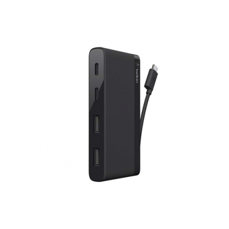 Belkin USB-C 4-Port Mini Hub - Hub - 4 x SuperSpeed USB 3.0 - desktop - 1