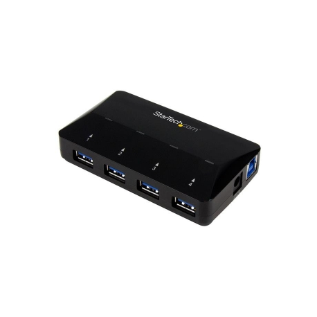 StarTech.com 4-Port USB 3.0 Hub plus Dedicated Charging Port - 1 x 2.4A Port - Desktop USB Hub and Fast-Charging Station (ST53004U1C) - USB peripheral sharing switch - 4 x SuperSpeed USB 3.0 - desktop - for P / N: SDMSDRWU3AC, USB312SAT3CB, USB315CB2M, USBLT1MWS, USBLT2MBR, USBLTM1MBK, USBLTM1MWH - 0