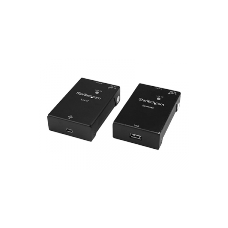 StarTech.com USB 2.0 Extender over Cat5e / Cat6 Cable (RJ45), Up to 165ft (50m), High Speed USB Port Extender Adapter Kit, Powered, USB over Ethernet Cable Extender, 480Mbps, Metal Housing - Power / Link / Activity LEDs (USB2001EXTV) - USB extender - USB 2.0 - over CAT 5e / 6 - up to 50 m - for P / N: SVA5N3NEUA - 0