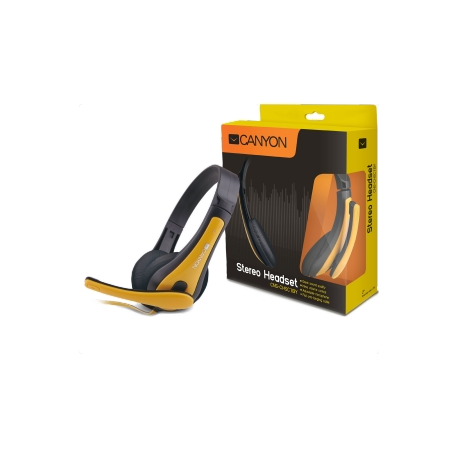 Canyon CNS-CHSC1BY - Headset - full size - wired - black/yellow - 0
