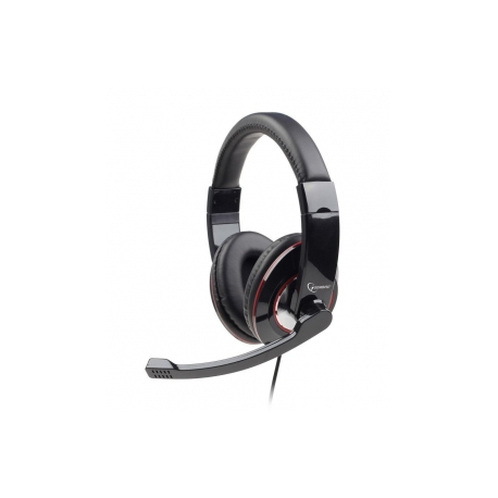 Gembird MHS-U-001 - Headset - full size - wired - glossy black - 1