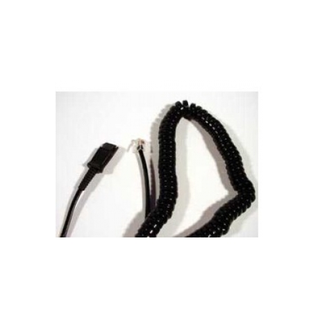 Poly U10P - Headset amplifier cable - Quick Disconnect male to headset amplifier modular plug male - smokey grey - coiled - for Poly CX700; SoundPoint IP 320, IP 330, IP 430, IP 550, IP 560, IP 650, IP 670 - 0