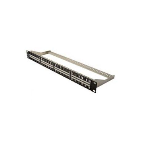 DIGITUS Professional DN-91424 - Patch panel - CAT 6a - STP - black, RAL 9005 - 1U - 19" - 48 ports - 0