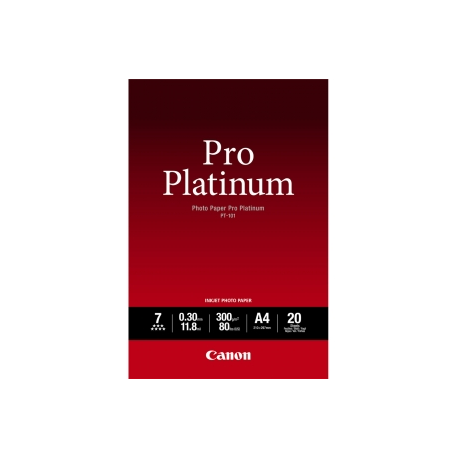 Canon Pro Platinum PT-101 - High-glossy - 300 micron - A2 (420 x 594 mm) - 300 g / m² - 20 sheet(s) photo paper - 0