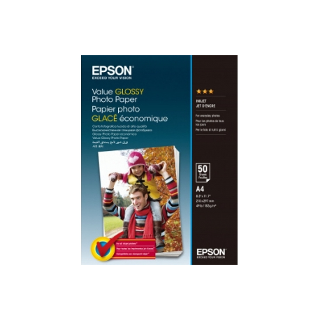 Epson Value - Glossy - A4 (210 x 297 mm) - 183 g / m² - 50 sheet(s) photo paper - for Epson L382, L386, L486; Expression Home HD XP-15000; Expression Premium XP-900 - 0