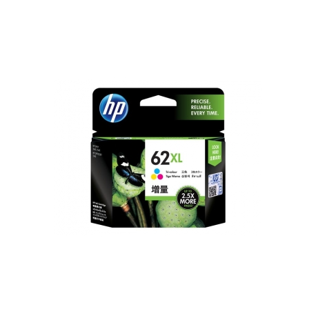 HP 62XL - High Yield - colour (cyan, magenta, yellow) - original - ink cartridge - for Envy 55XX, 56XX, 76XX; Officejet 200, 250, 252, 57XX, 8040 - 1