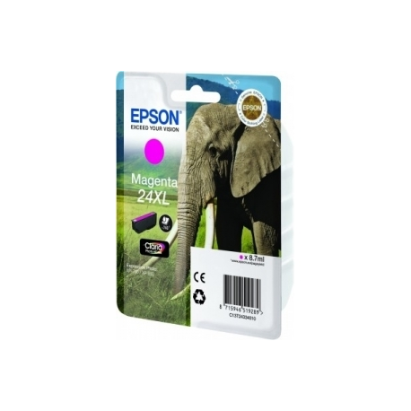 Epson 24XL - 8.7 ml - XL - magenta - original - ink cartridge - for Expression Photo XP-55, 750, 760, 850, 860, 950, 960, 970; Expression Premium XP-750, 850 - 0