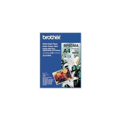 Brother BP60MA Matte Inkjet Paper - Matte - A4 (210 x 297 mm) - 145 g / m² - 25 sheet(s) paper - for Brother DCP-J1140, J1200, J4140, J926, J981, MFC-J2340, J3540, J3940, J4335, J4340, J739 - 0
