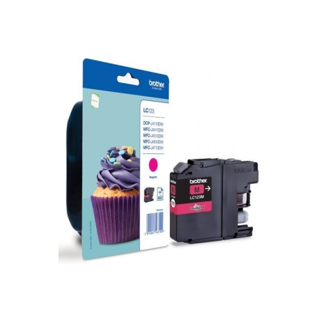 Brother LC123M - High Yield - magenta - original - ink cartridge - for Brother DCP-J100, J105, J132, J152, J552, J752, MFC-J245, J470, J650, J6520, J6720, J6920 - 2