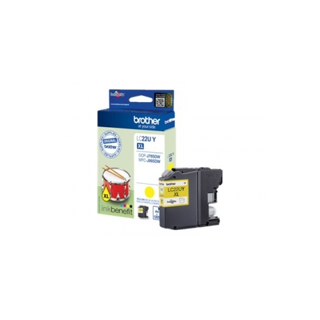 Brother LC22UY - XL - yellow - original - ink cartridge - for Brother DCP-J785DW, DCP-J785DWXL, MFC-J985DW; INKvestment Work Smart MFC-J985DW - 0