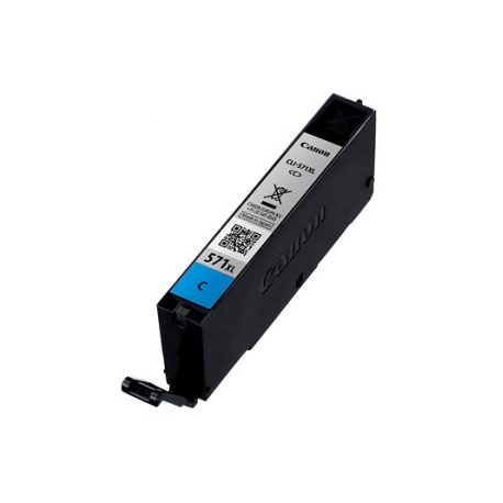 Canon CLI-571C XL - 11 ml - High Yield - cyan - original - ink tank - for PIXMA TS5051, TS5053, TS5055, TS6050, TS6051, TS6052, TS8051, TS8052, TS9050, TS9055 - 3