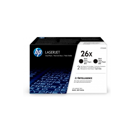 HP 26X - 2-pack - High Yield - black - original - LaserJet - toner cartridge (CF226XD) - for LaserJet Pro M402, MFP M426 - 2