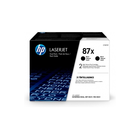 HP 87X - 2-pack - High Yield - black - original - LaserJet - toner cartridge (CF287XD) - for LaserJet Managed E50045; LaserJet Managed Flow MFP E52545 - 2