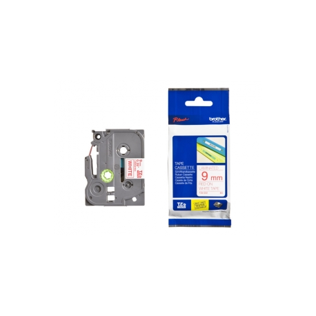 Brother TZe-222 - Red on white - Roll (0.9 cm x 8 m) 1 cassette(s) laminated tape - for Brother PT-D210, D600, H110, P750, P950; P-Touch Cube PT-P300; P-Touch Cube Pro PT-P910 - 1