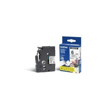 Brother TZe-211 - Standard adhesive - black on white - Roll (0.6 cm x 8 m) 1 cassette(s) laminated tape - for Brother PT-D210, D600, H110; P-Touch PT-1005, 1880, E800, H110; P-Touch Cube Plus PT-P710 - 0