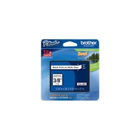 Brother TZe-221 - Standard adhesive - black on white - Roll (0.9 cm x 8 m) 1 cassette(s) laminated tape - for Brother PT-D210, D600, H110; P-Touch PT-1005, 1880, E800, H110; P-Touch Cube Plus PT-P710 - 1