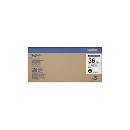 Brother HGE-261V5 - Black on white - Roll (3.6 cm x 8 m) 5 cassette(s) laminated tape - for P-Touch PT-9500pc, PT-9700PC, PT-9800PCN; P-Touch R RL-700S - 1