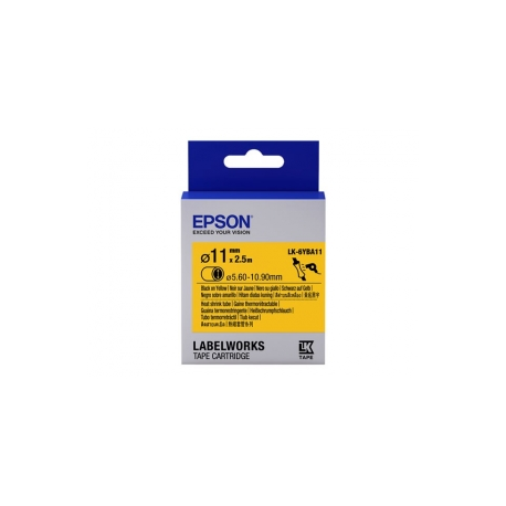 Epson LabelWorks LK-6YBA11 - Black on yellow - Roll (1.1 cm x 2.5 m) 1 roll(s) tube - for LabelWorks LW-1000, 300, 400, 600, 700, 900, Z5000, Z5010, Z700, Z710, Z900 - 0