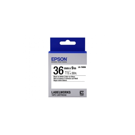 Epson LabelWorks LK-7WBN - Black on white - Roll (3.6 cm x 9 m) 1 cassette(s) label tape - for LabelWorks LW-1000P, LW-900P, LW-Z5000BE, LW-Z5010BE, LW-Z900FK - 0
