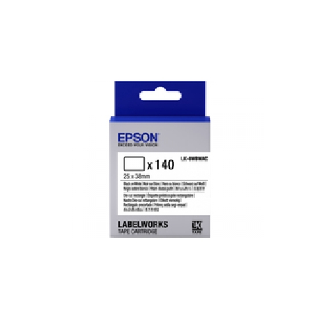 Epson LabelWorks LK-8WBWAC - Black on white - 25 x 38 mm 140 pcs. die cut labels - for LabelWorks LW-1000, LW-300, LW-400, LW-600, LW-700, LW-900, LW-Z5000, LW-Z5010, LW-Z900 - 0