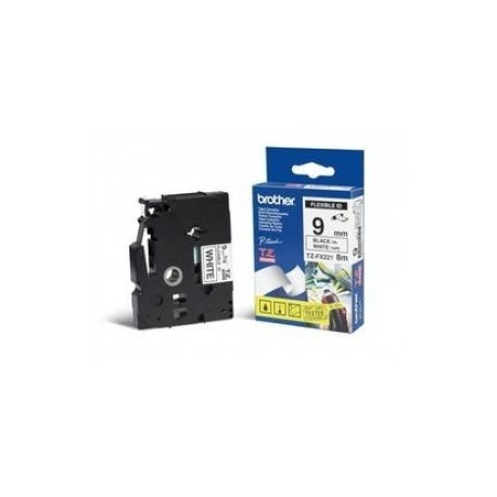 Brother TZeFX221 - Flexible tape - black on white - Roll (0.9 cm x 8 m) 1 roll(s) - for P-Touch H200, PT-1010, 1280, 190, 2030, 2470, 2730, 3600, D800, E300, H101, H105, P750 for model: Brother BA9000, Brother P-Touch GL-H100, Brother P-Touch GL-H105, Brother P-Touch PT-1000, Brother P-Touch PT-1005FB, Brother P-Touch PT-1010, Brother P-Touch PT-10 - 0