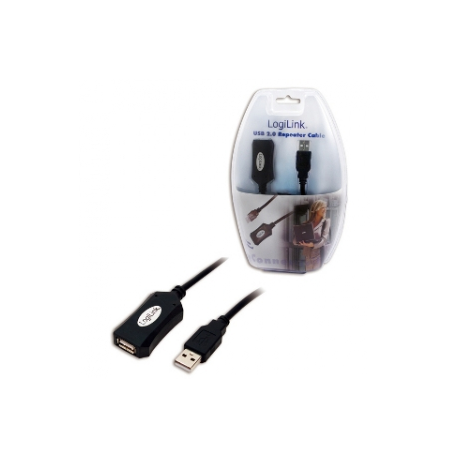 LogiLink - USB extension cable - USB (M) to USB (F) - USB 2.0 - 5 m - active - black - 0