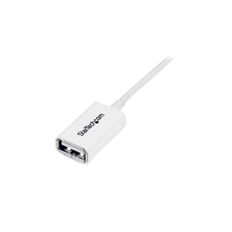 StarTech.com 3m White USB 2.0 Extension Cable Cord - A to A - USB Male to Female Cable - 1x USB A (M), 1x USB A (F) - White, 3 meter (USBEXTPAA3MW) - USB extension cable - USB (F) to USB (M) - USB 2.0 - 3 m - molded - white - for P / N: MSDREADU2OTG, USBEXTPAA1MW, USBEXTPAA2MW, USBPAUB1MW, USBPAUB2MW, USBPAUB50CMW - 2