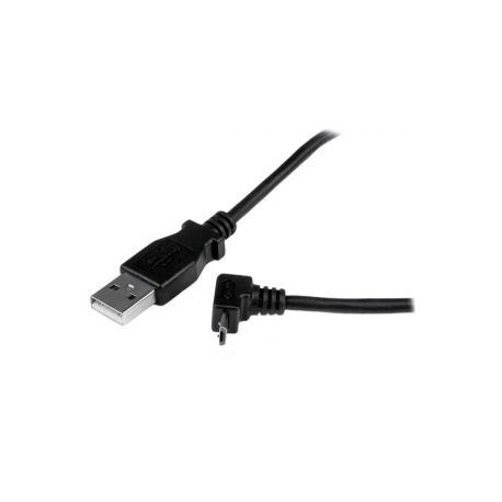 StarTech.com 2m Micro USB Cable Cord - A to Up Angle Micro B - Up Angled Micro USB Cable - 1x USB A (M), 1x USB Micro B (M) - Black (USBAUB2MU) - USB cable - Micro-USB Type B (M) to USB (M) - USB 2.0 - 2 m - 90° connector, molded - black - 1