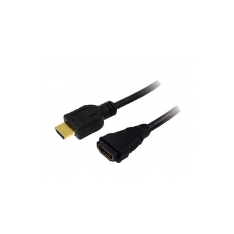 LogiLink High Speed with Ethernet - HDMI extension cable with Ethernet - HDMI male to HDMI female - 5 m - 0